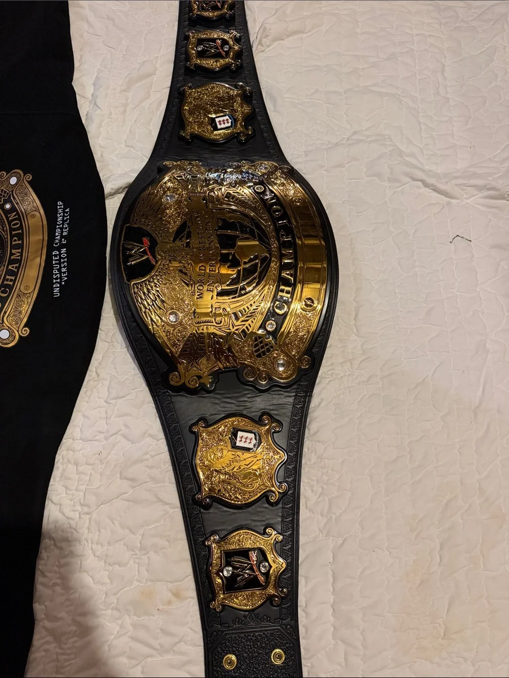 Champion Black and Gold Wrestling Championship Belt